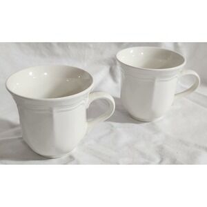 Pair Of Mikasa French Countryside Mugs Cups Stoneware White